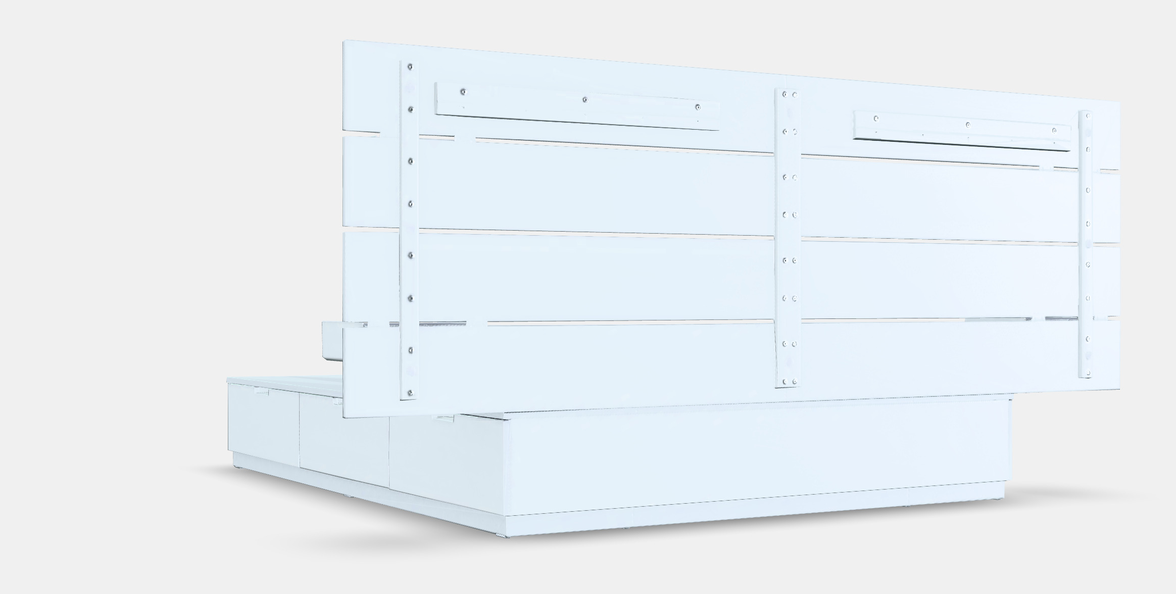 NORDLI Bed frame w storage and headboard 1 Low-poly 3D model_3
