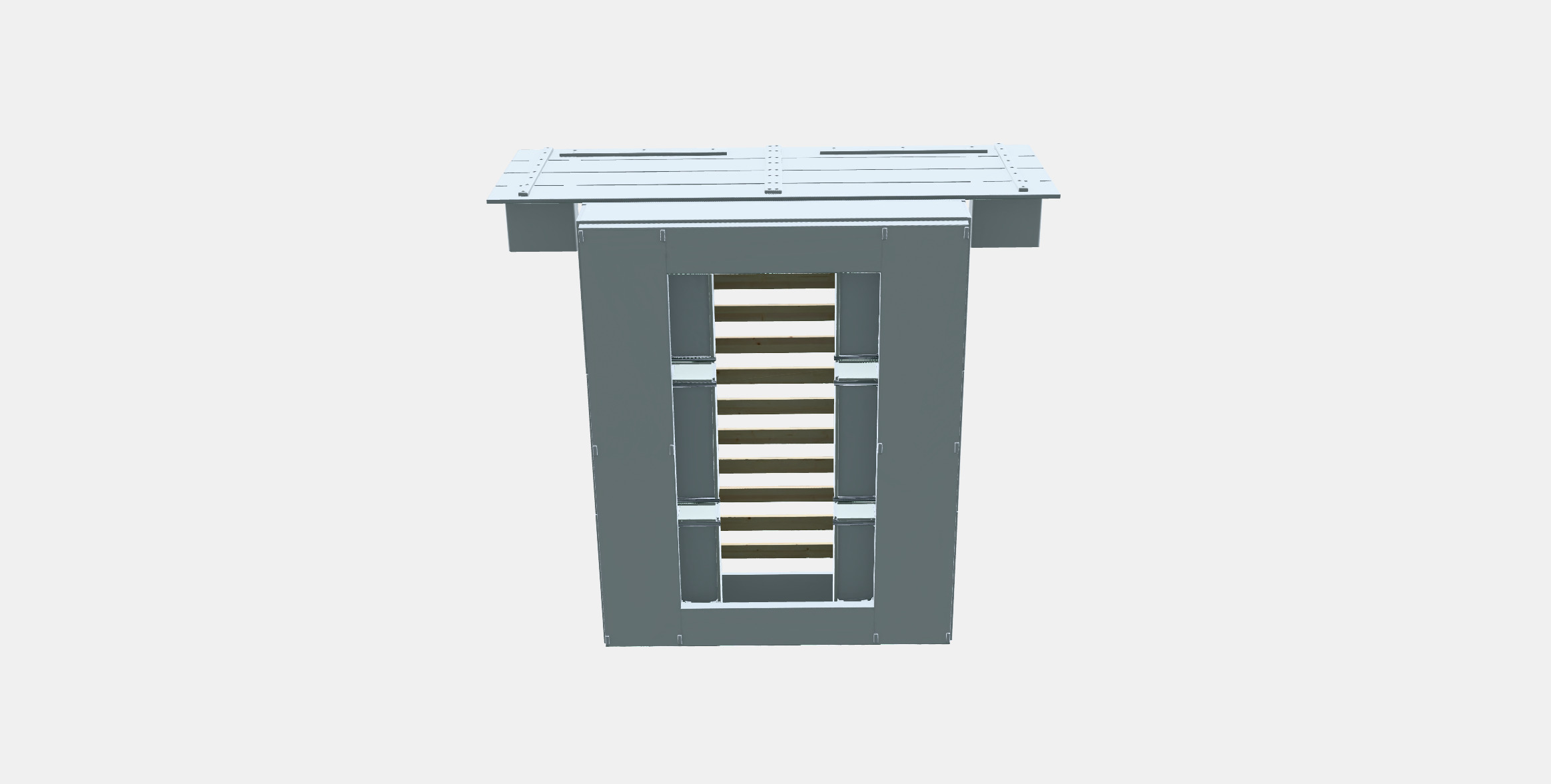 NORDLI Bed frame w storage and headboard 1 Low-poly 3D model_7