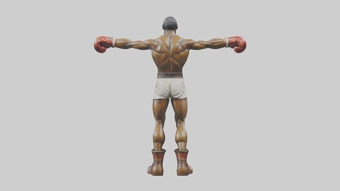 Boxer in Uppercut Pose statue model 3D model