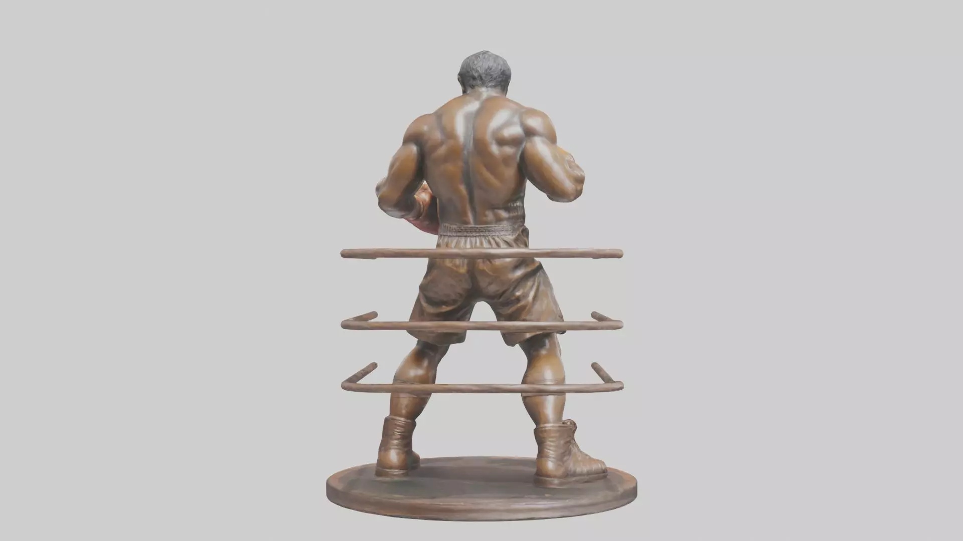 Boxer in MidRing Pose statue model 3D model_0