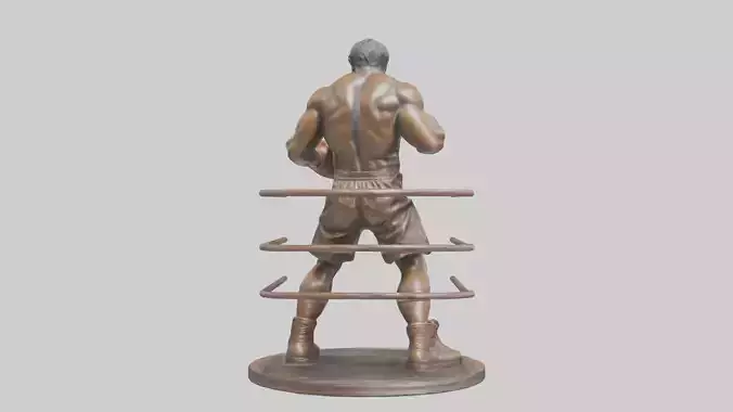Boxer in MidRing Pose statue model