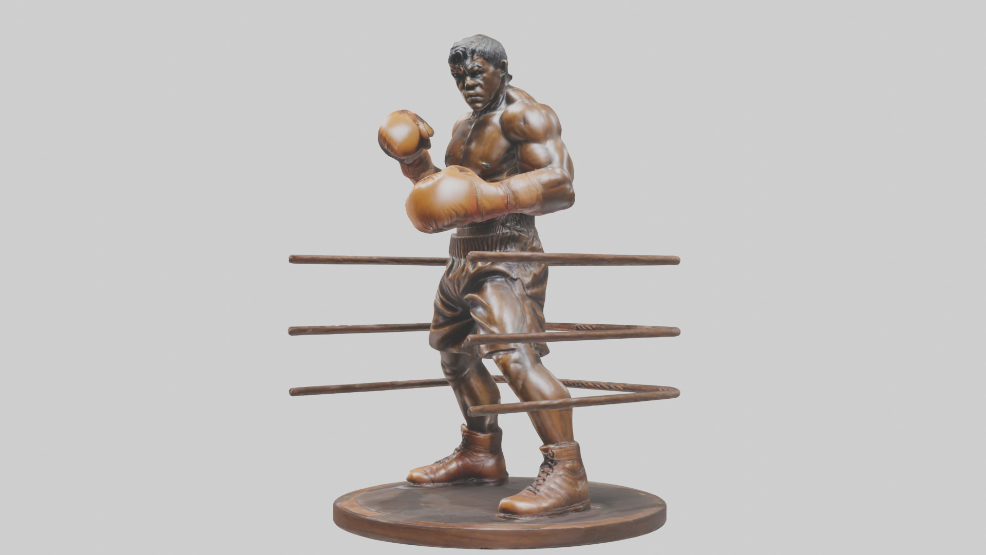 Boxer in MidRing Pose statue model 3D model_8