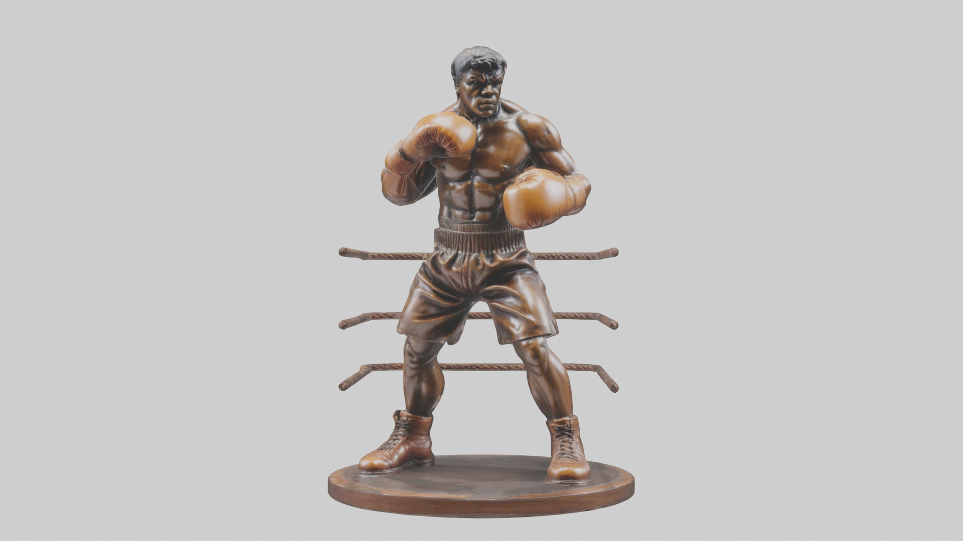 Boxer in MidRing Pose statue model 3D model_9