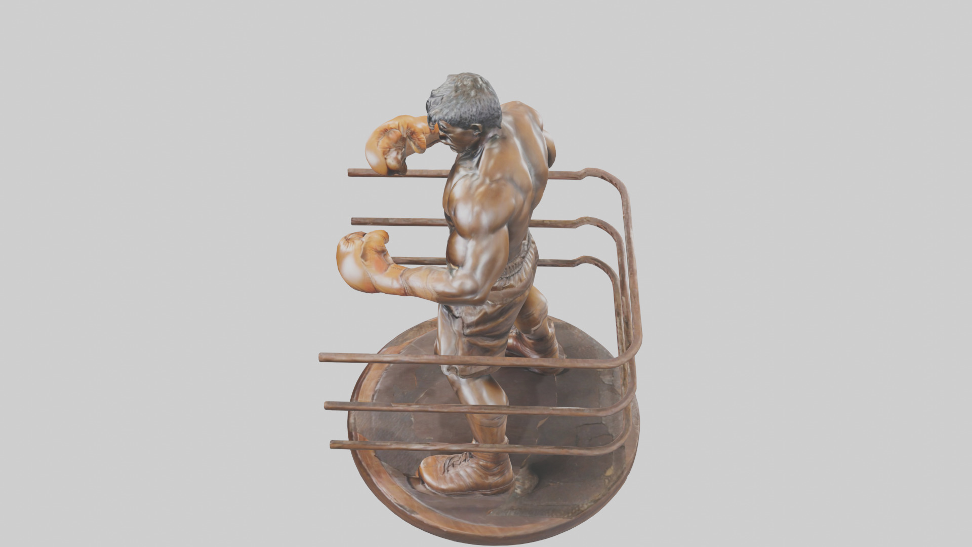 Boxer in MidRing Pose statue model 3D model_17