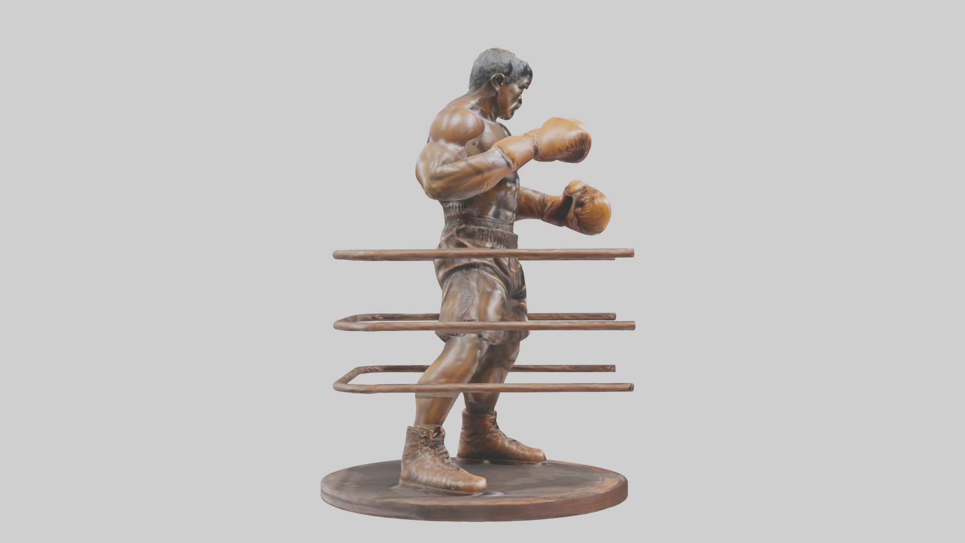 Boxer in MidRing Pose statue model 3D model_13