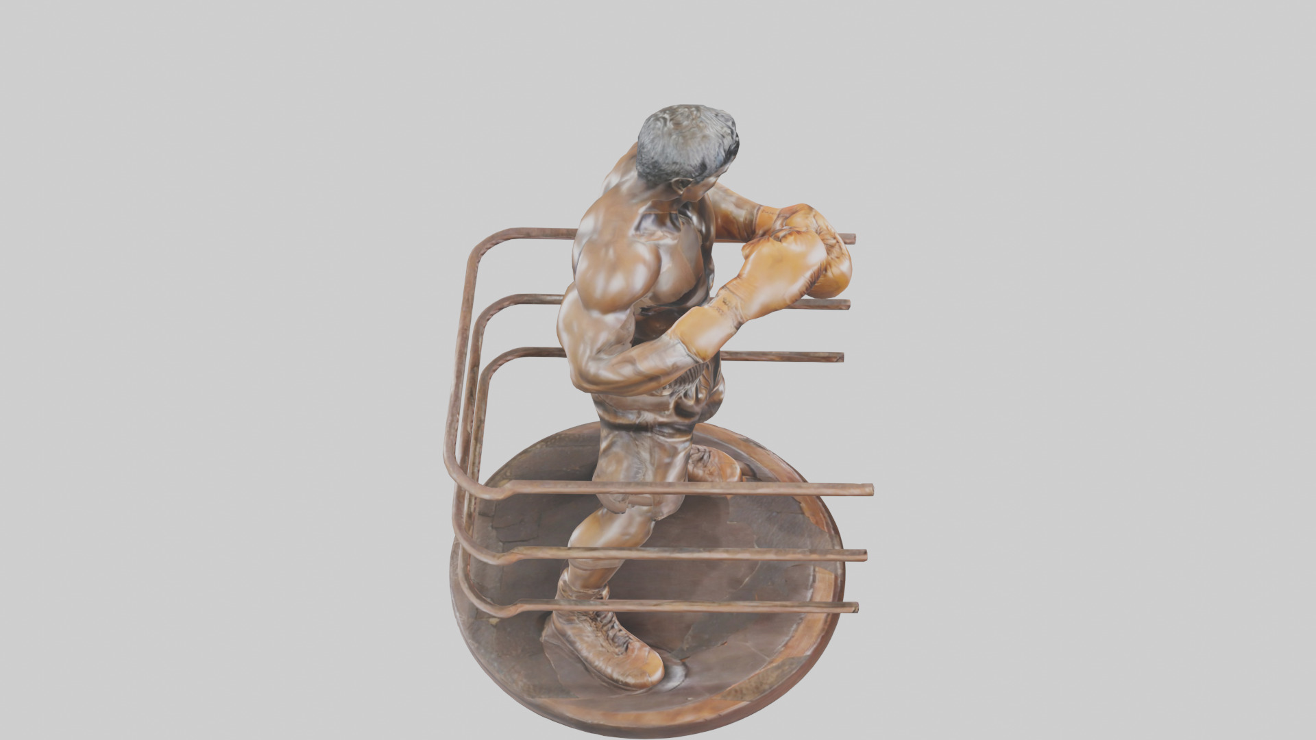 Boxer in MidRing Pose statue model 3D model_18
