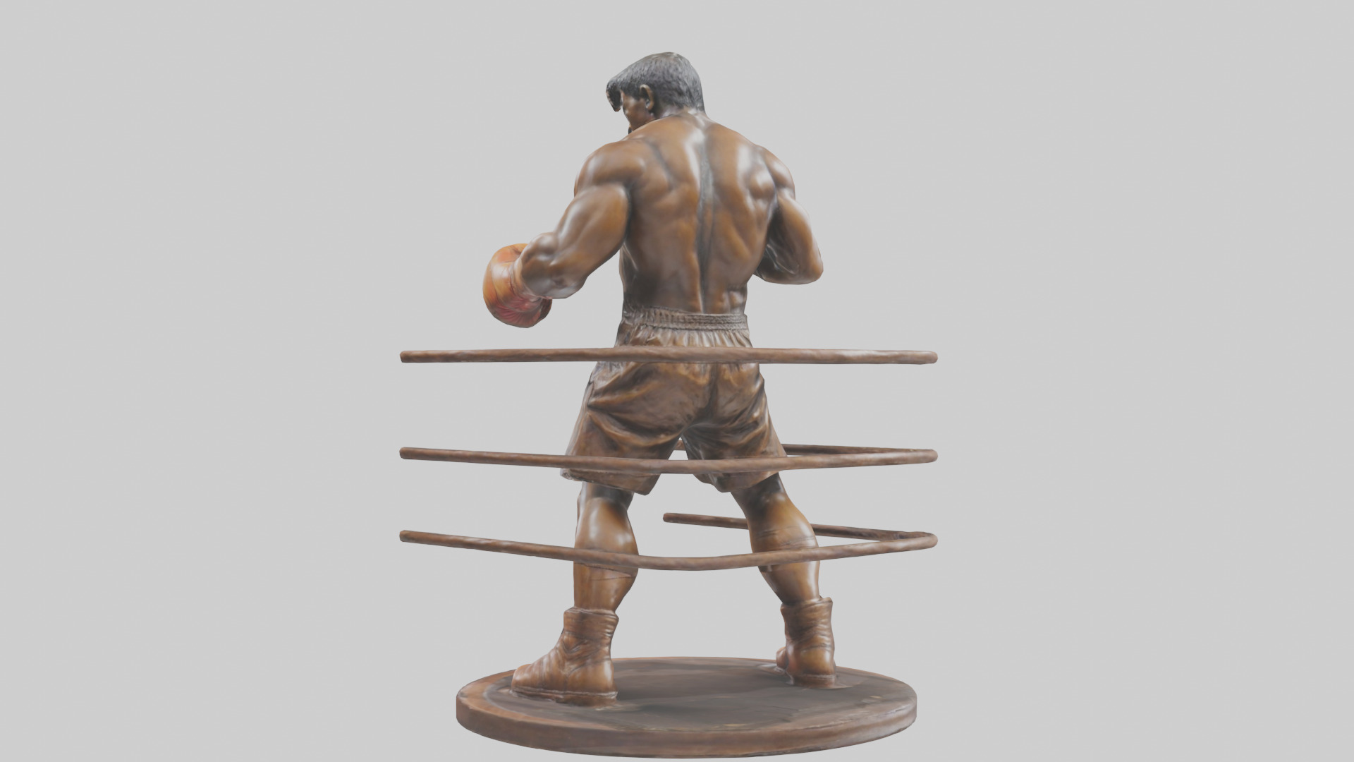 Boxer in MidRing Pose statue model 3D model_1
