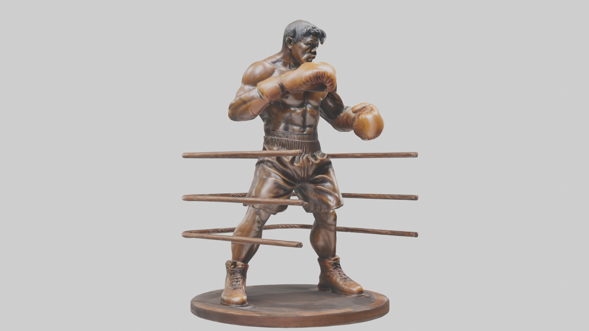 Boxer in MidRing Pose statue model 3D model_7