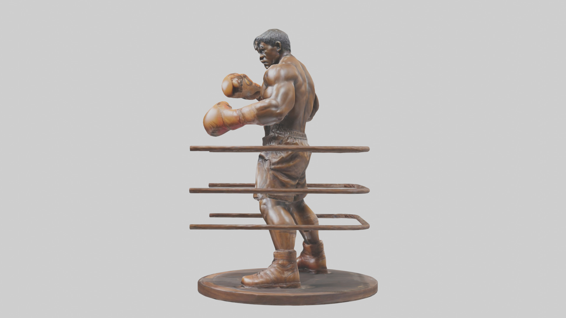 Boxer in MidRing Pose statue model 3D model_12