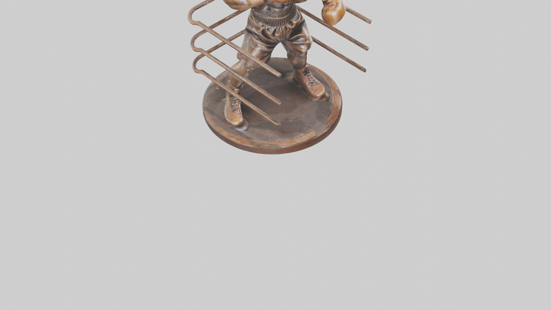 Boxer in MidRing Pose statue model 3D model_6