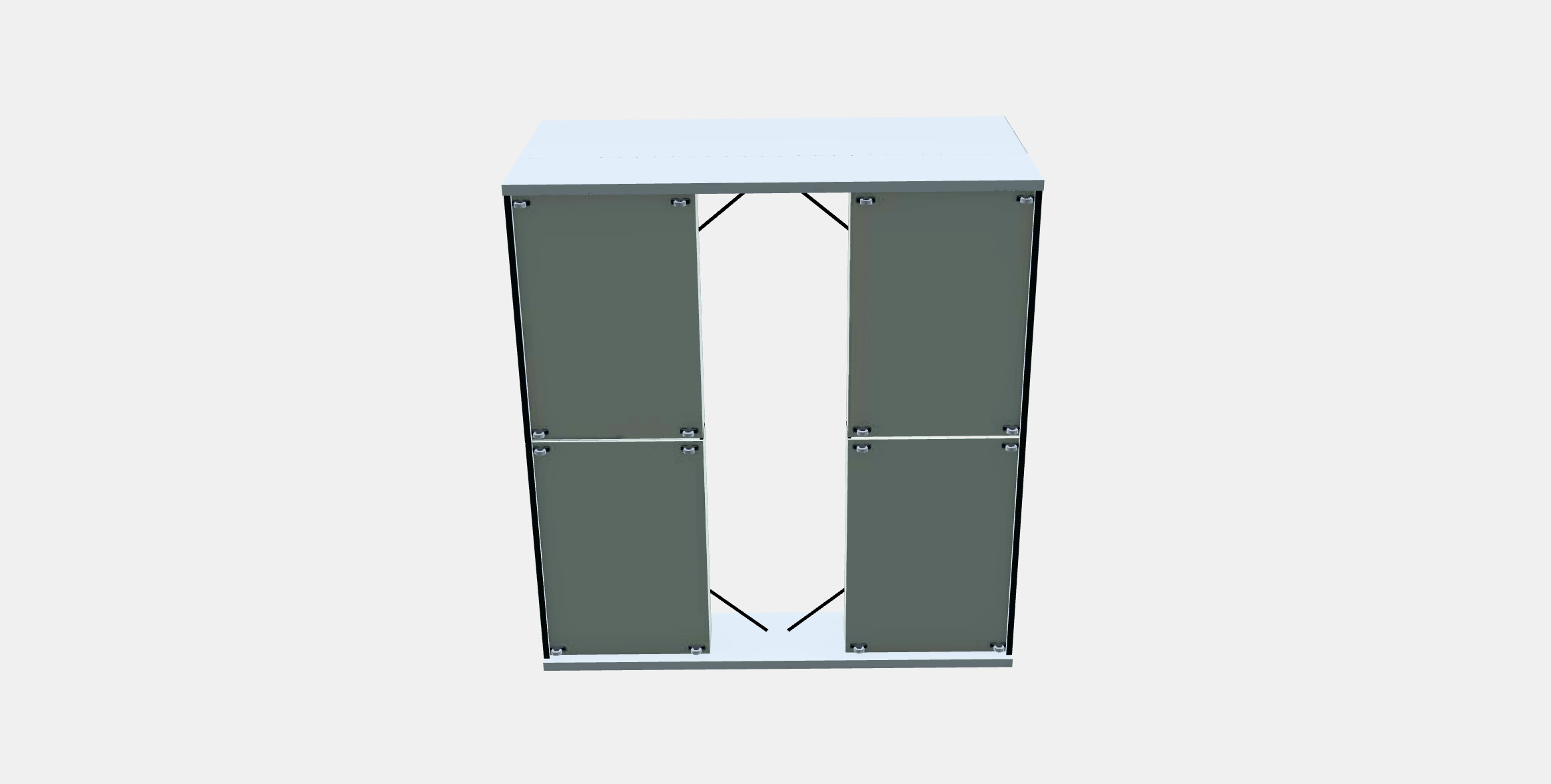 MALM Bed frame high w 4 storage boxes 13 1 Low-poly 3D model_7