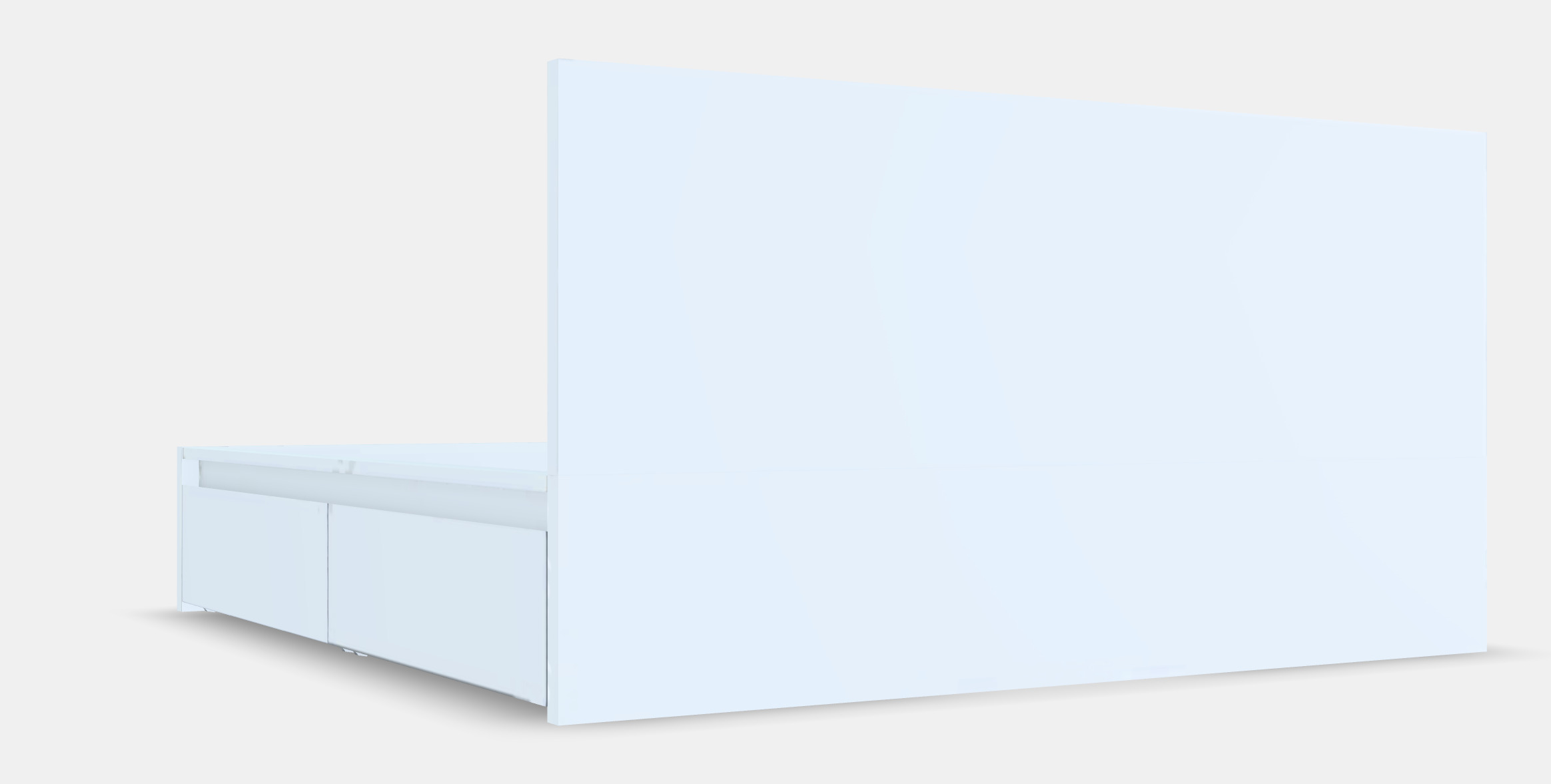 MALM Bed frame high w 4 storage boxes 13 1 Low-poly 3D model_2