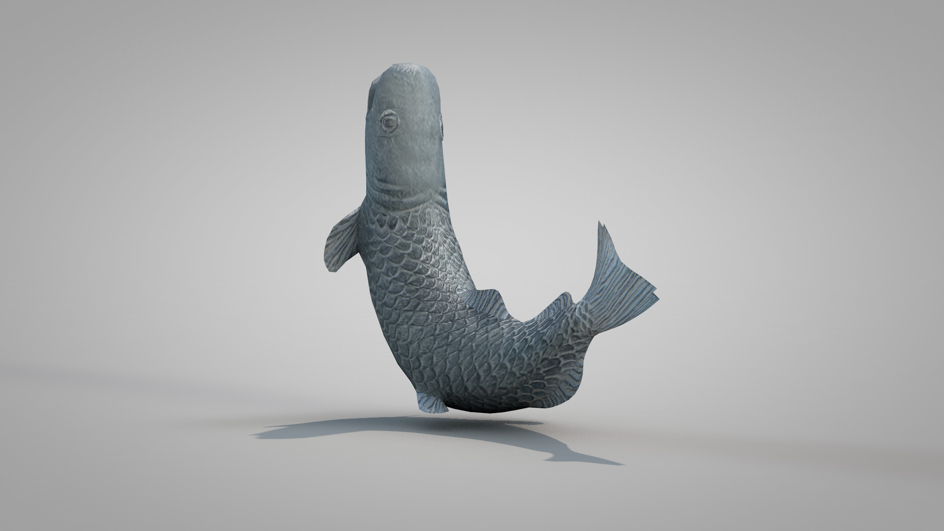 Bronze Fish Statues 3D model_16