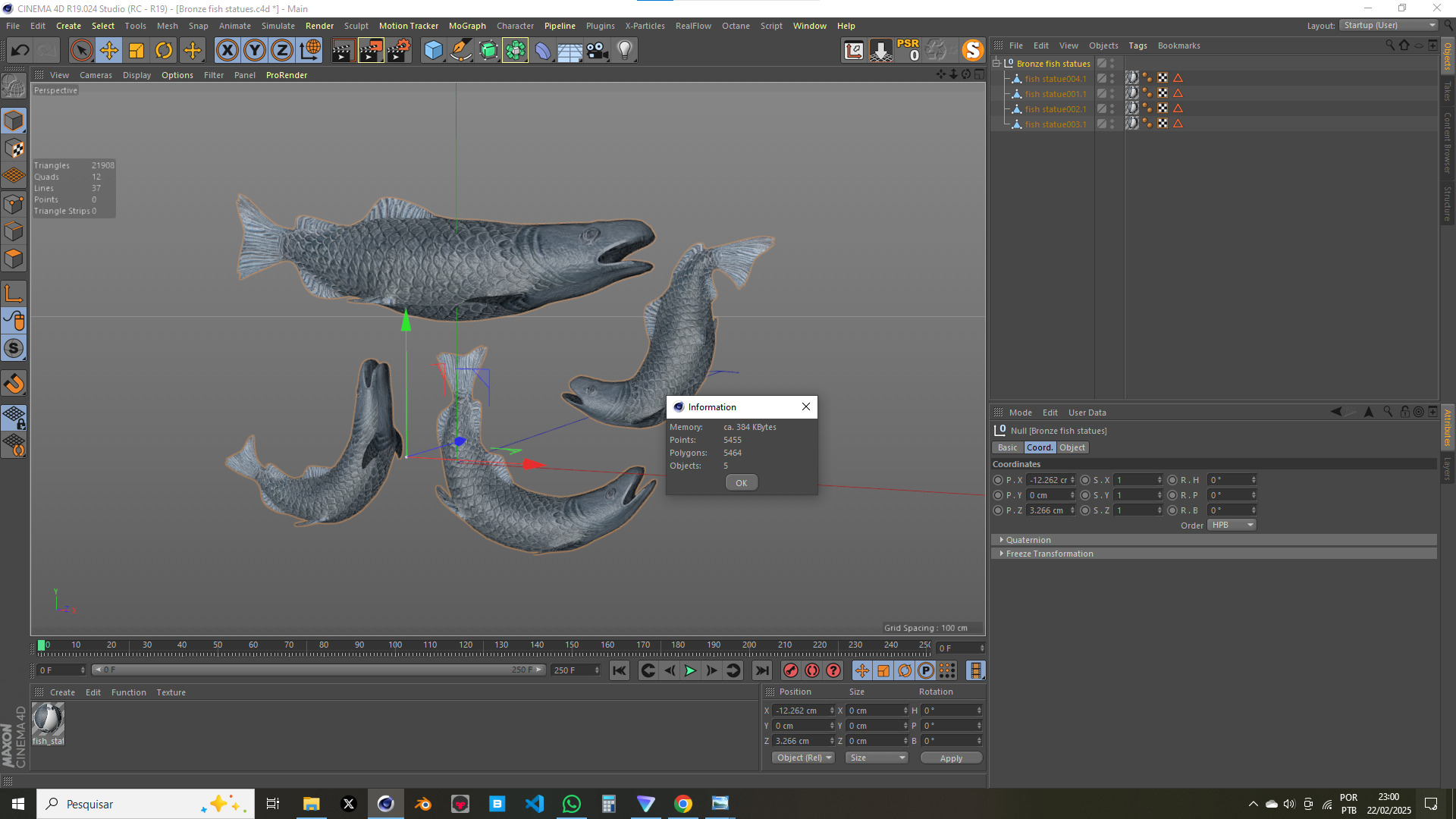 Bronze Fish Statues 3D model_18