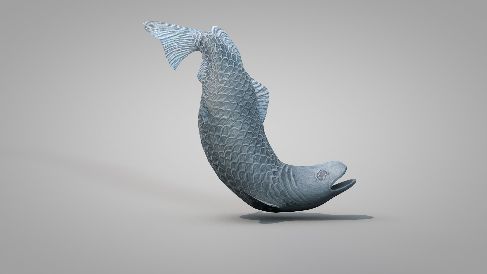 Bronze Fish Statues 3D model_2