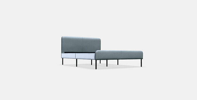 SLATTUM Upholstered bed frame Low-poly 3D model