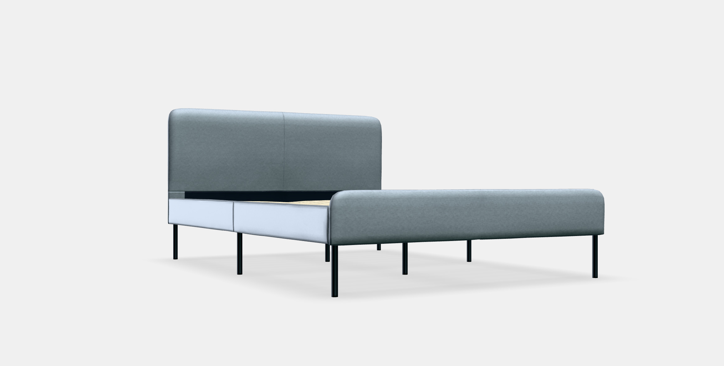 SLATTUM Upholstered bed frame Low-poly 3D model_8