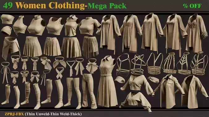 49 Woman Clothing-MEGA PACK 7-zprj-fbx-OFF 3D model