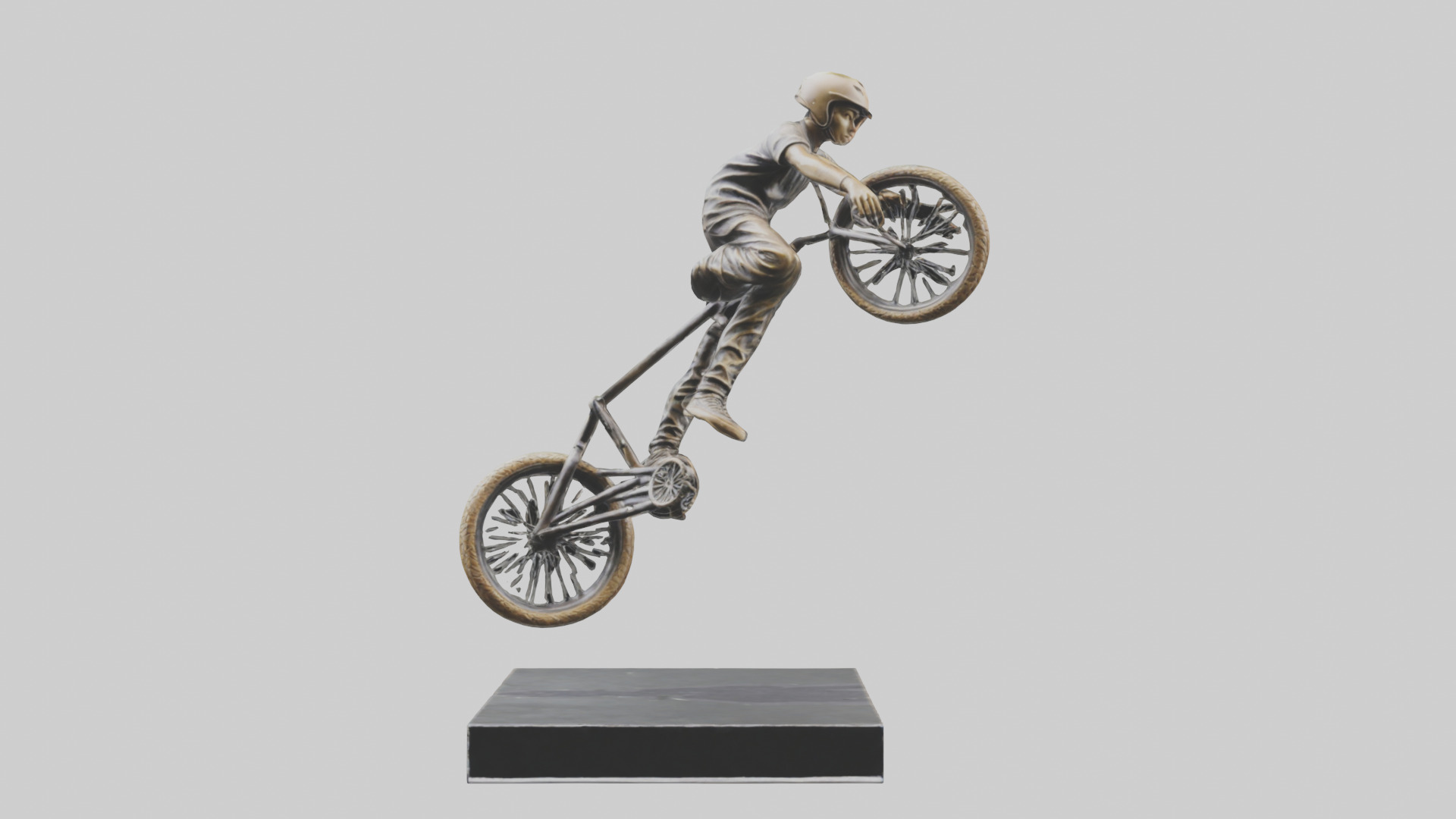 BMX Rider in Air statue model 3D model_9