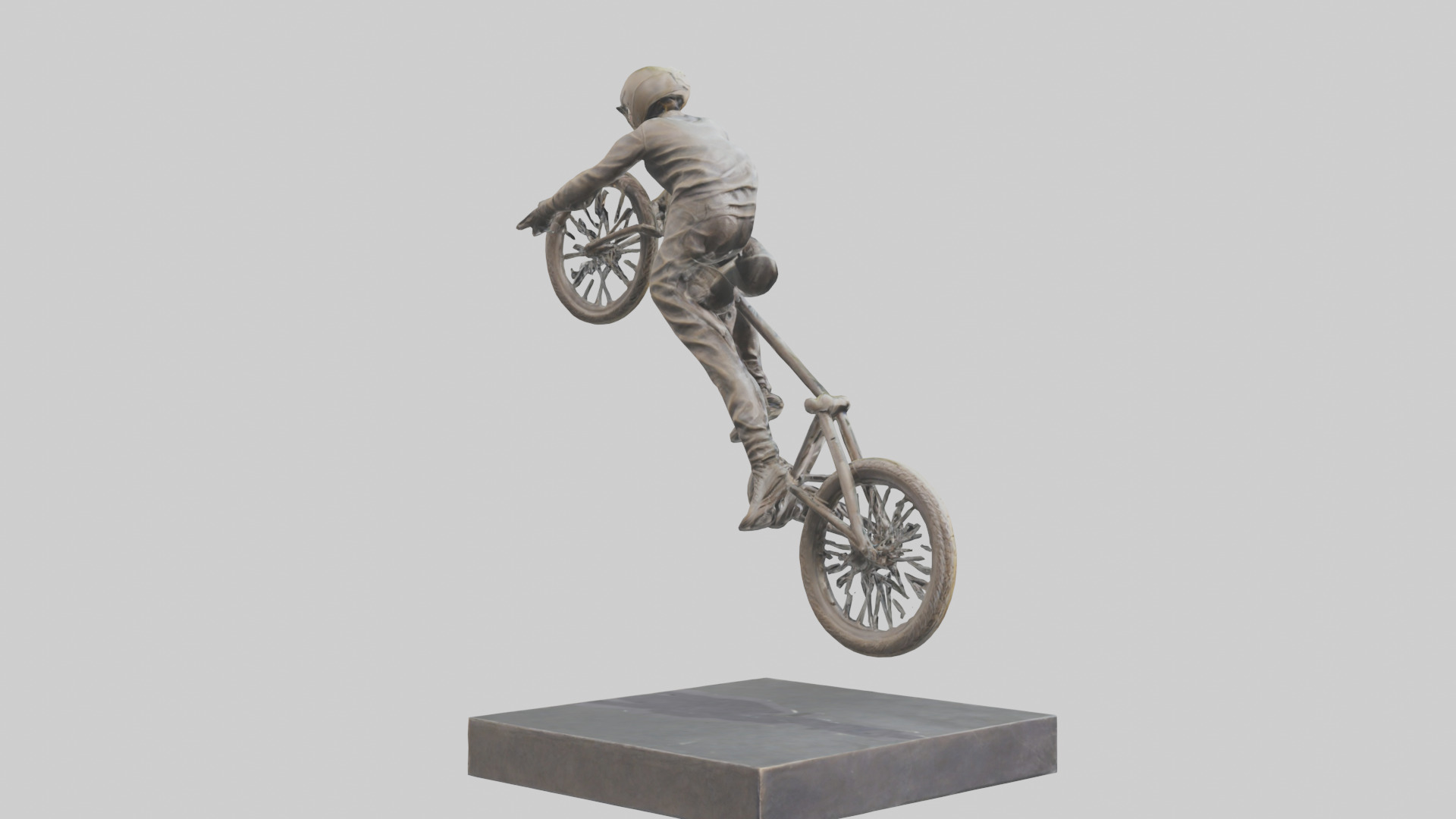 BMX Rider in Air statue model 3D model_2
