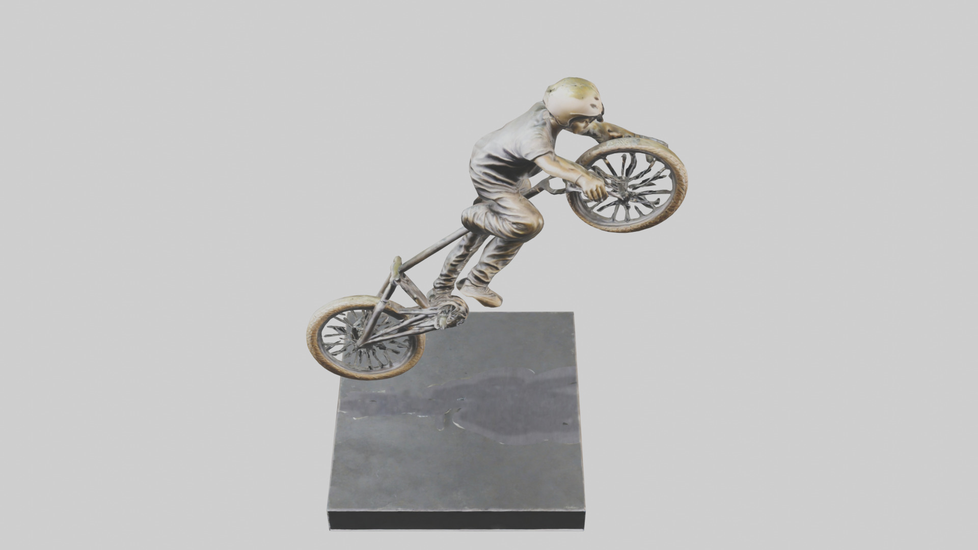 BMX Rider in Air statue model 3D model_16