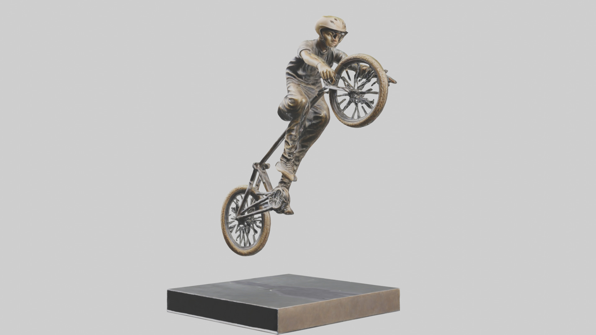 BMX Rider in Air statue model 3D model_8