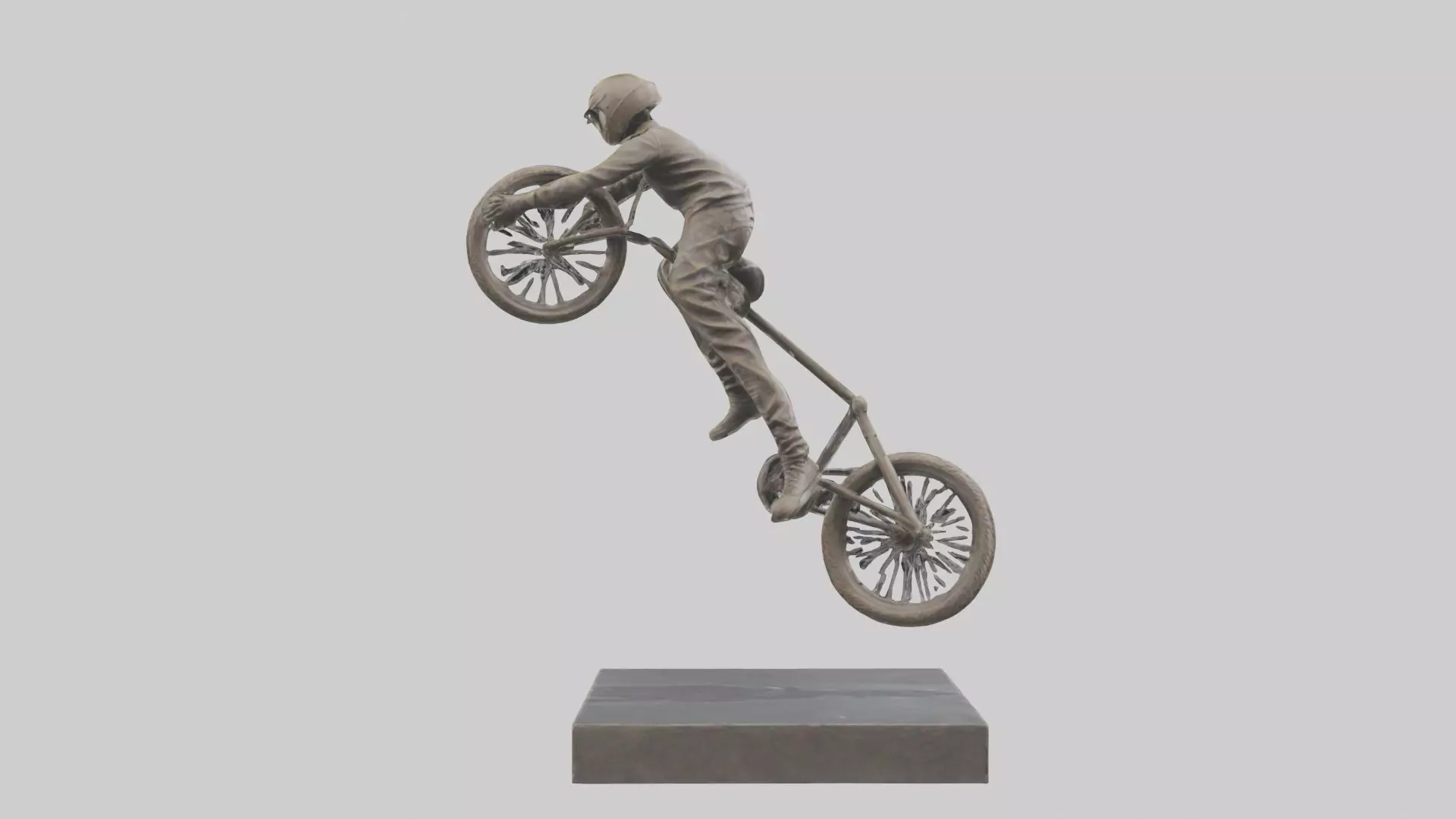 BMX Rider in Air statue model 3D model_0