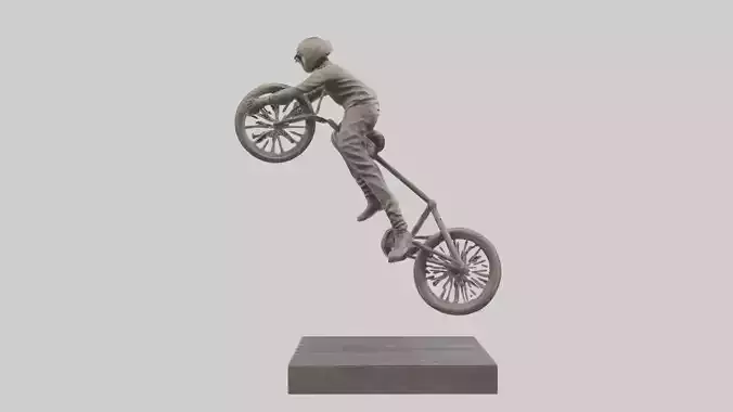 BMX Rider in Air statue model