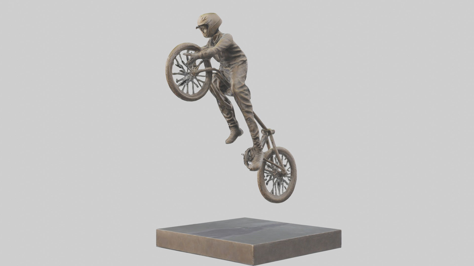 BMX Rider in Air statue model 3D model_1