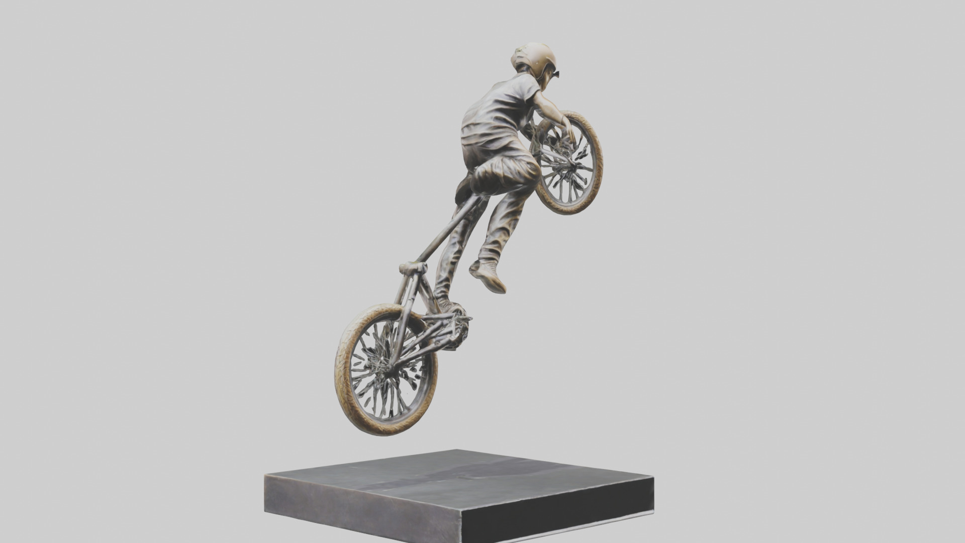 BMX Rider in Air statue model 3D model_11