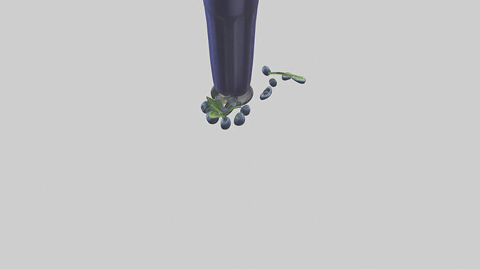 Blueberry smoothie model 3D model 4