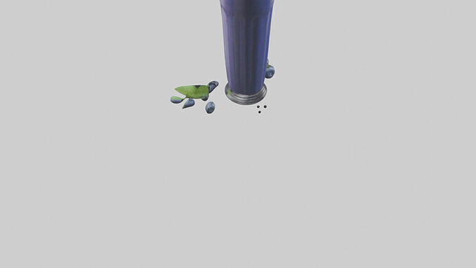 Blueberry smoothie model 3D model 7