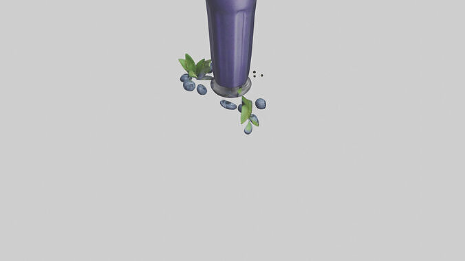 Blueberry smoothie model 3D model 5