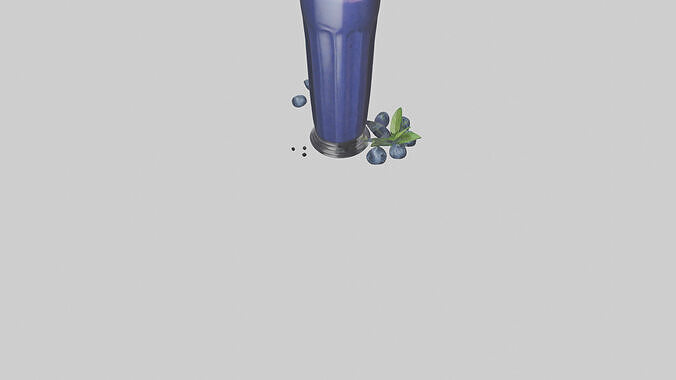 Blueberry smoothie model 3D model 6