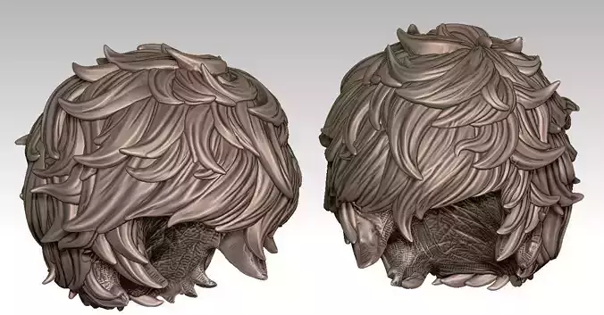 3D Hair style for Man V08 3D print model