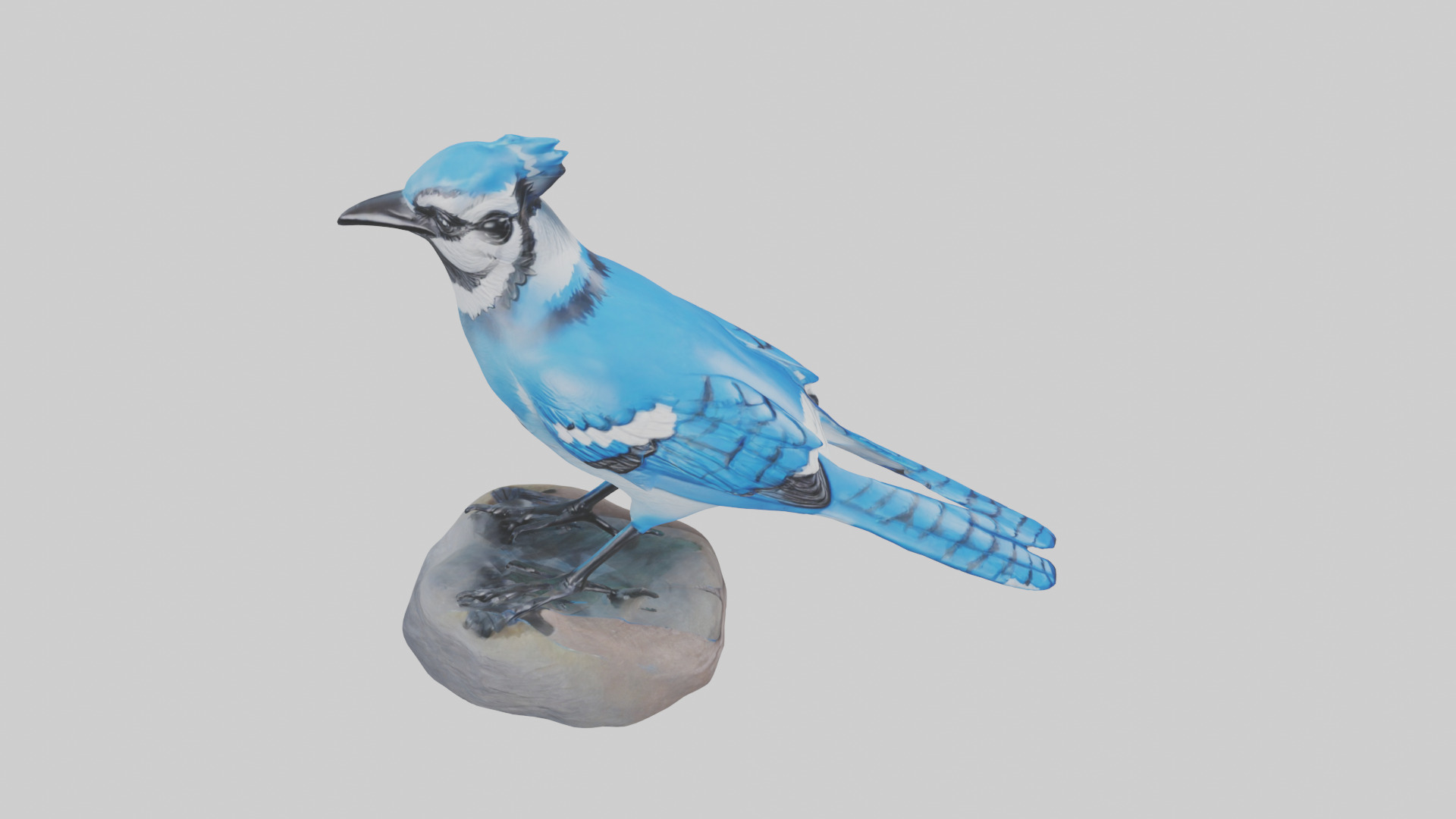 Blue Jay statue model Low-poly 3D model_18