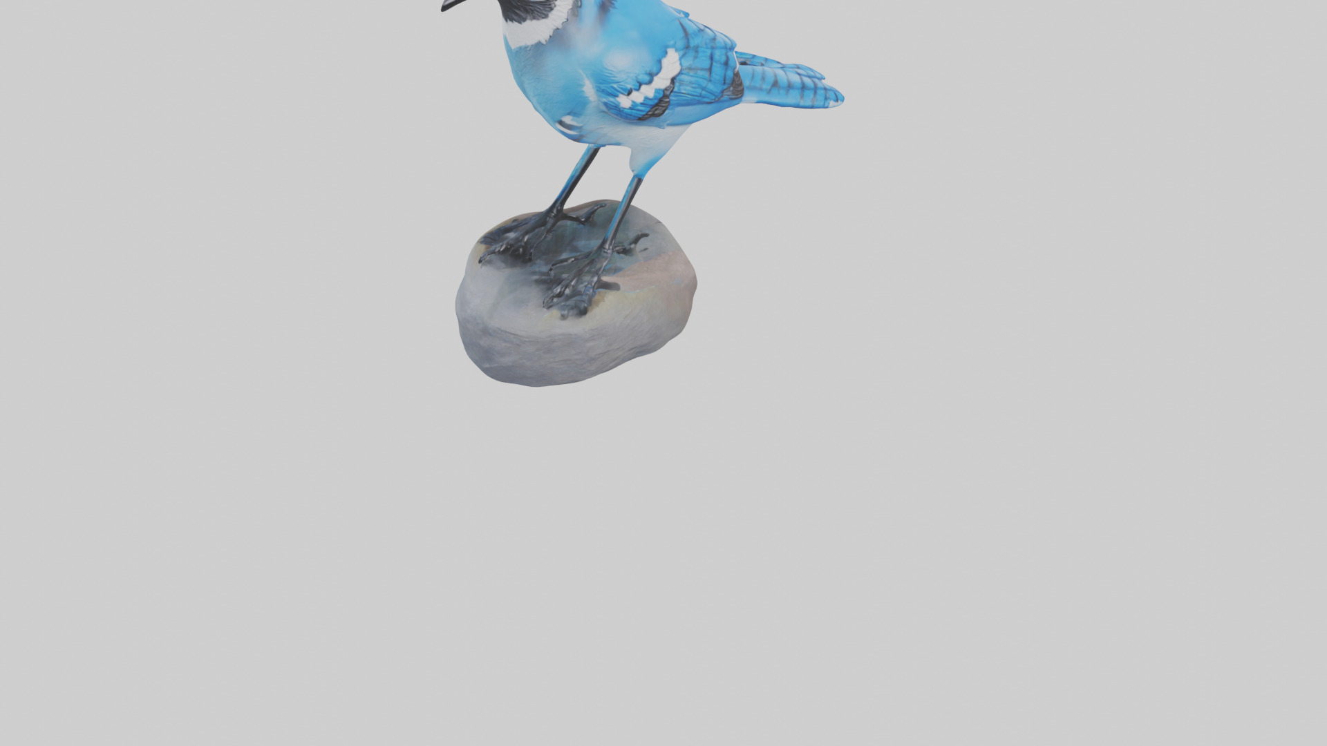 Blue Jay statue model Low-poly 3D model_5