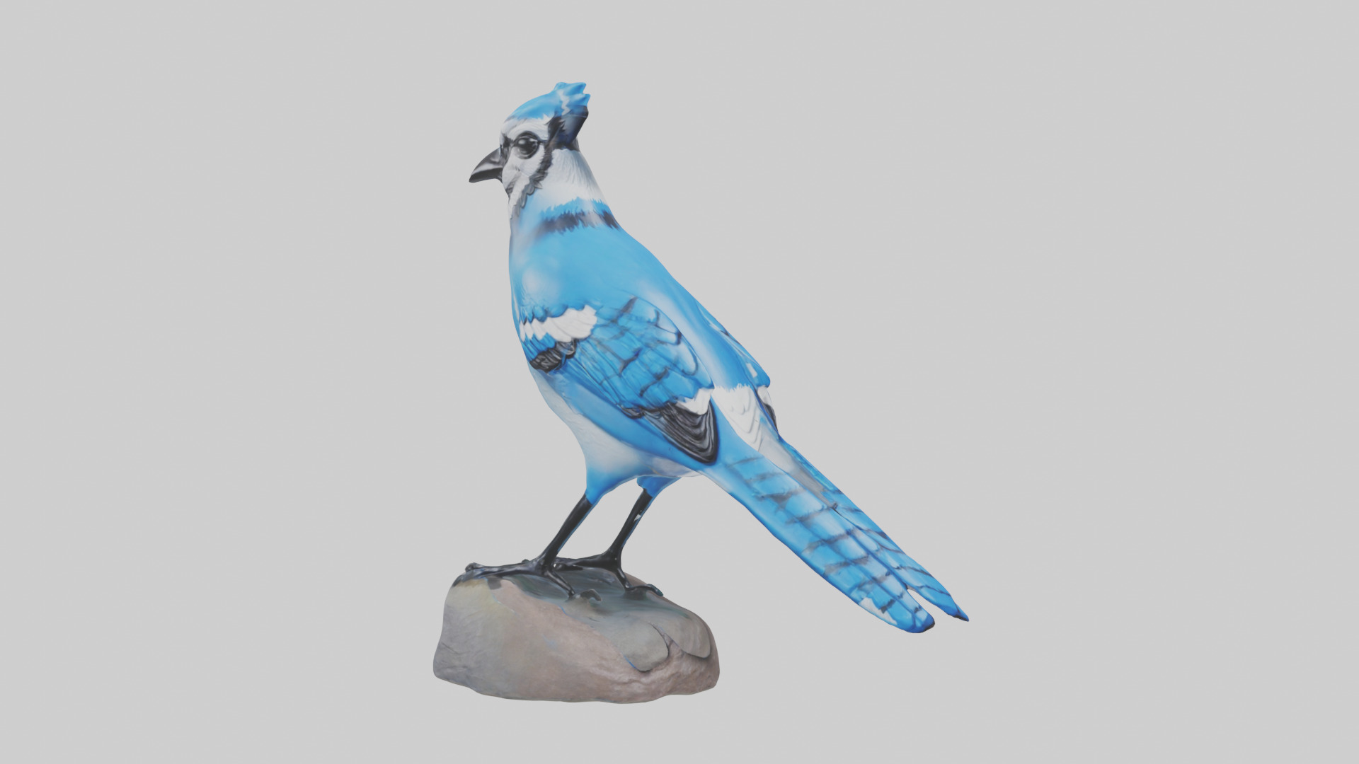 Blue Jay statue model Low-poly 3D model_12