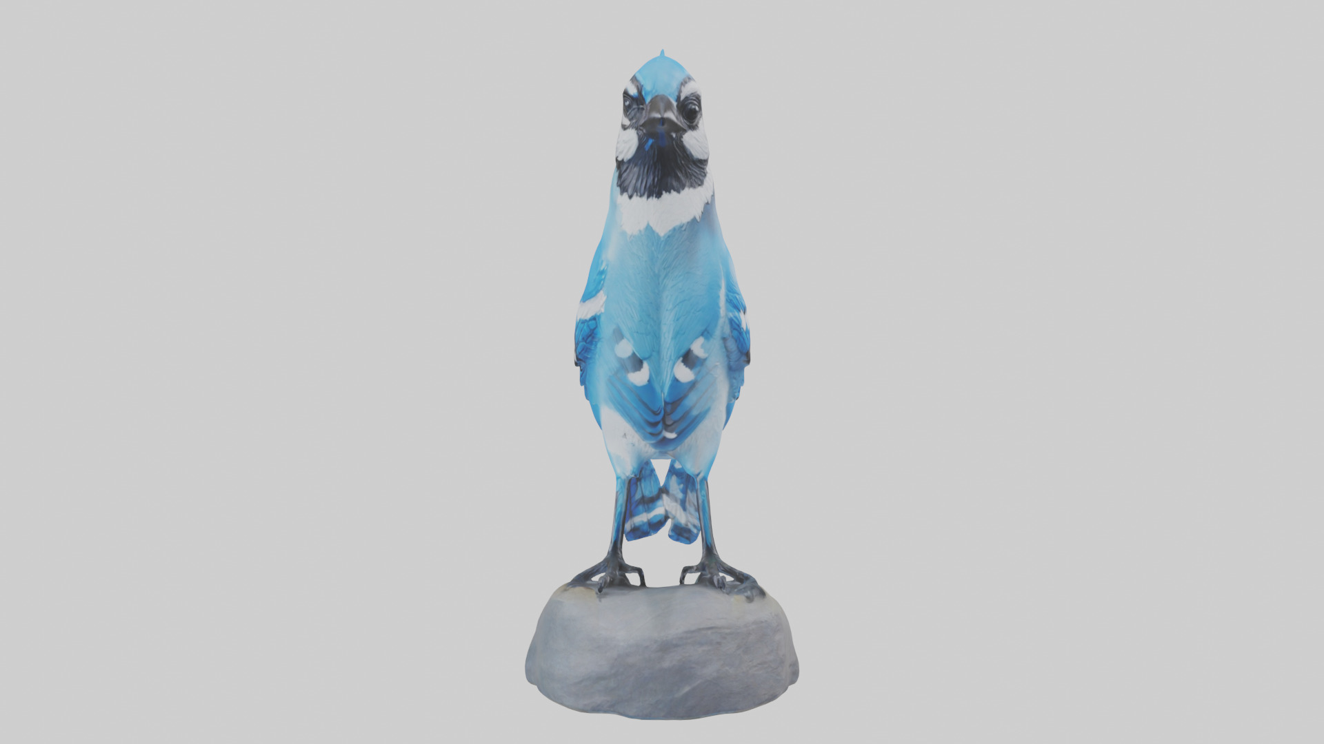 Blue Jay statue model Low-poly 3D model_1