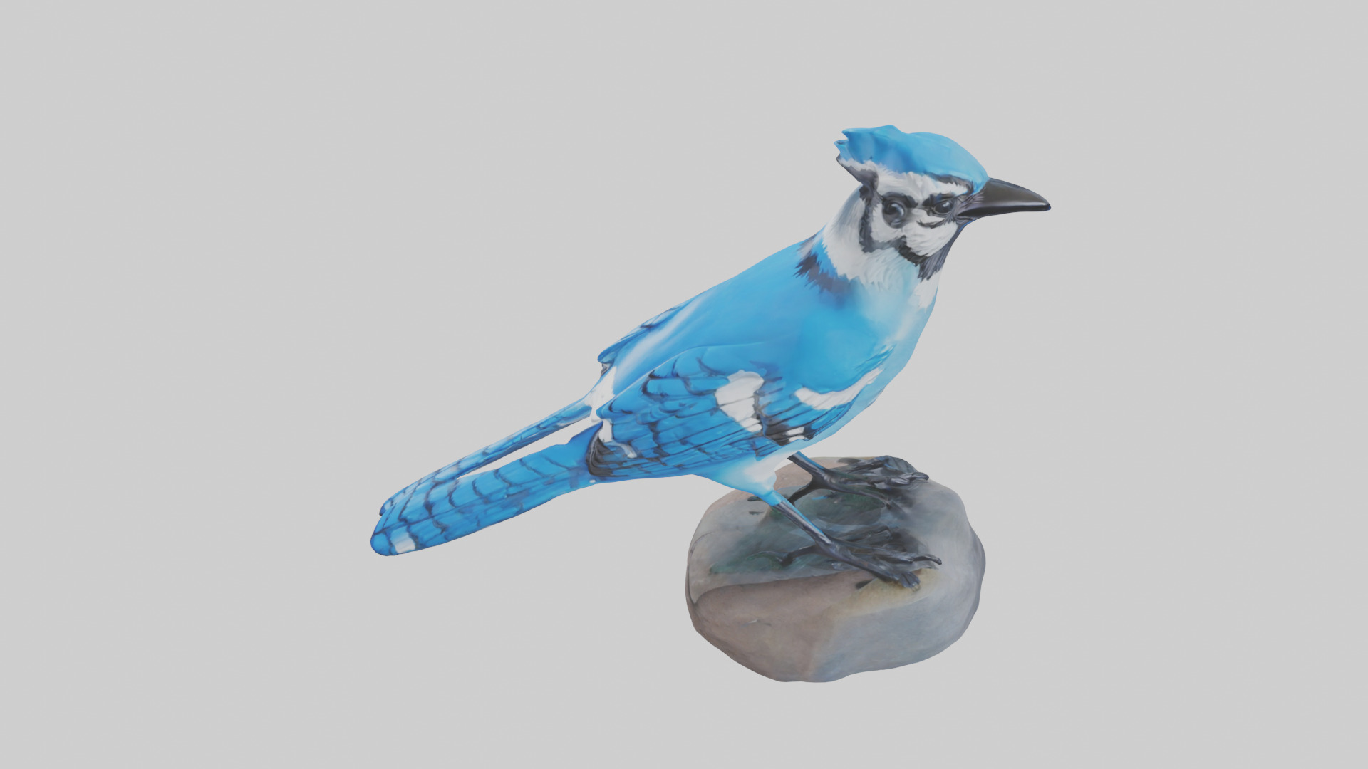 Blue Jay statue model Low-poly 3D model_17