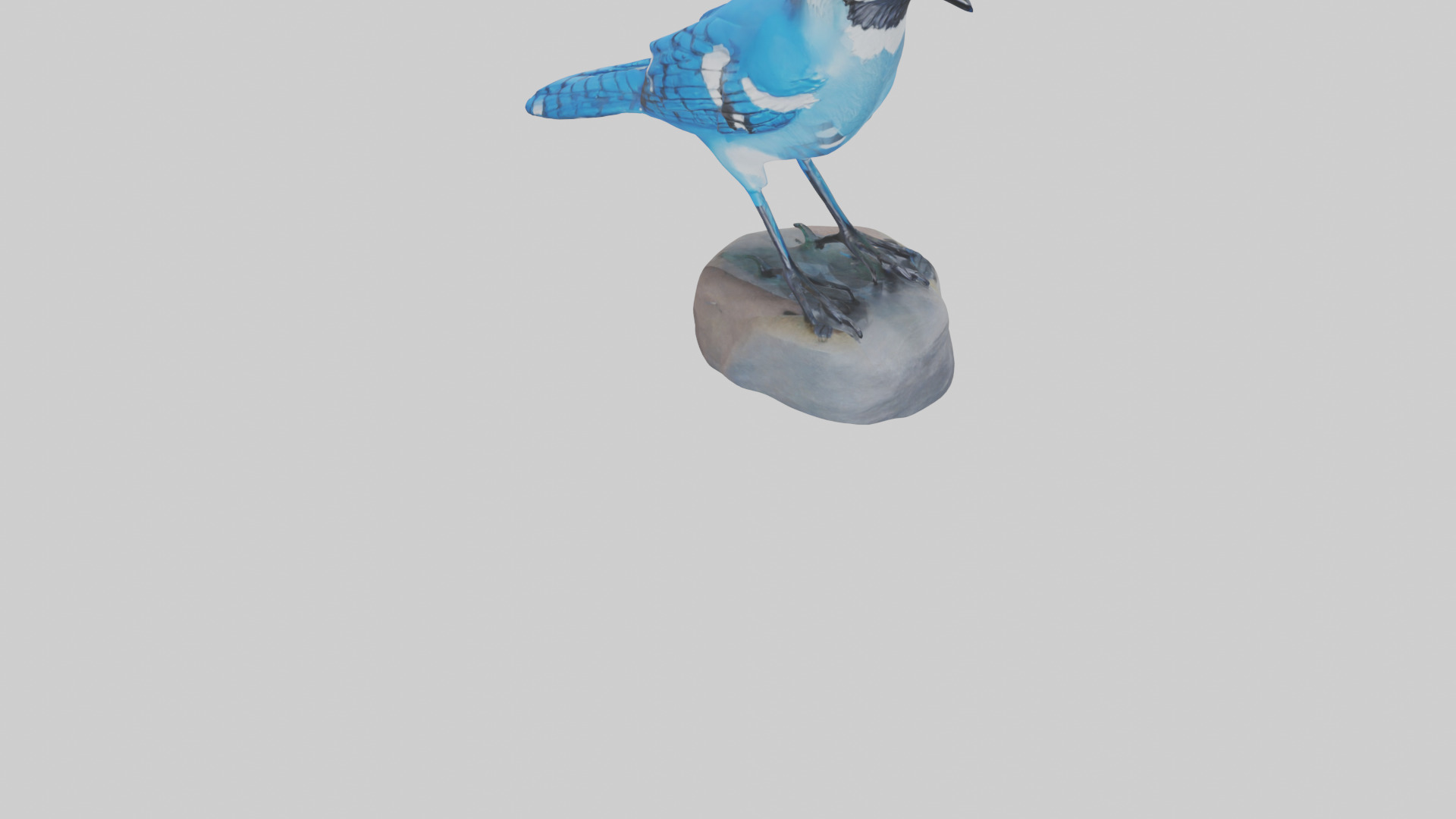 Blue Jay statue model Low-poly 3D model_4