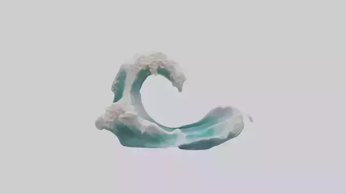 Blossoming Wave statue model Low-poly 3D model