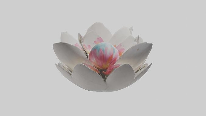 Blossoming Abstract Form statue model Low-poly 3D model