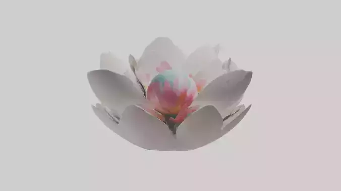 Blossoming Abstract Form statue model