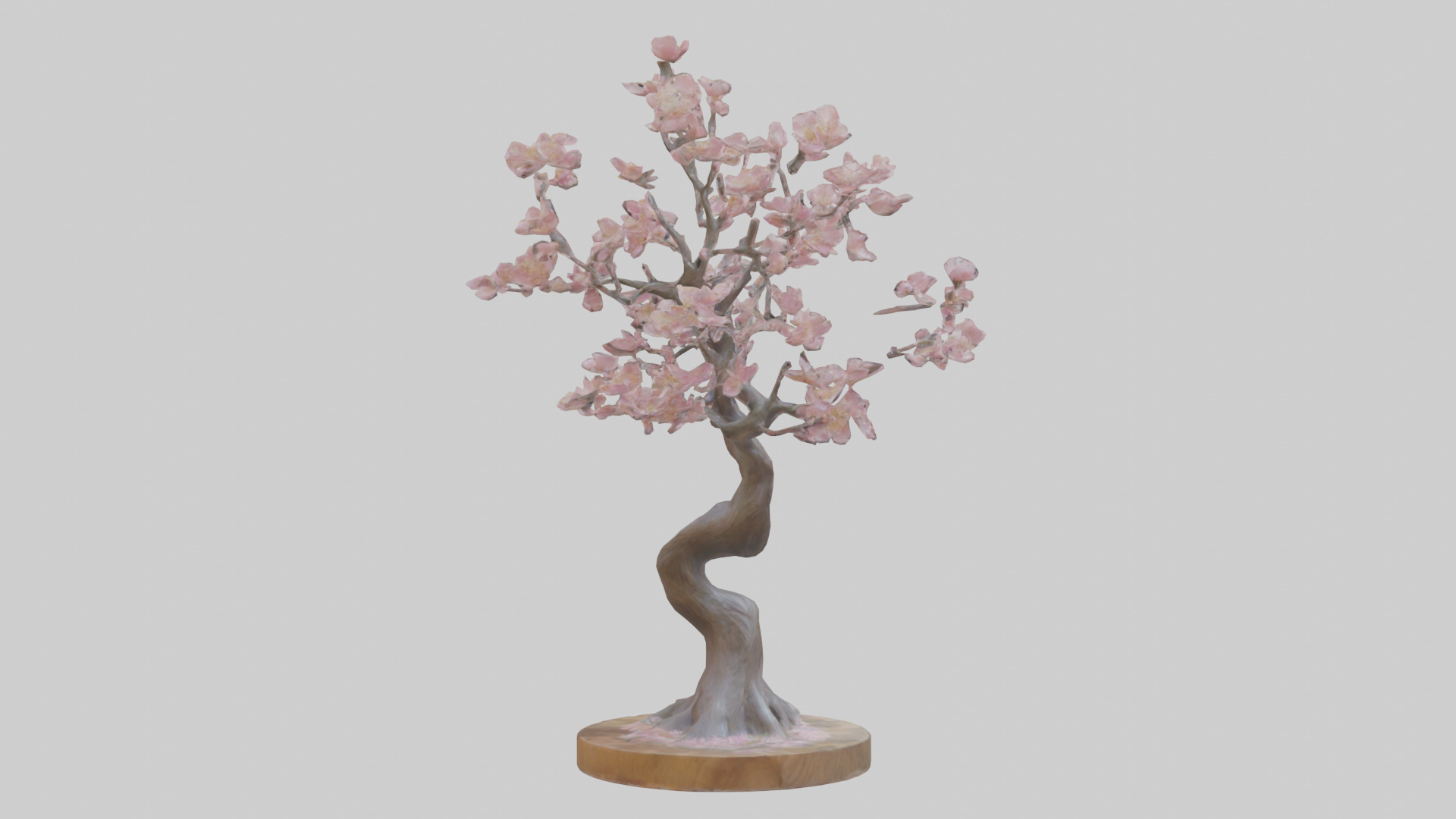 Blossom Tree Sculpture model Low-poly 3D model_3