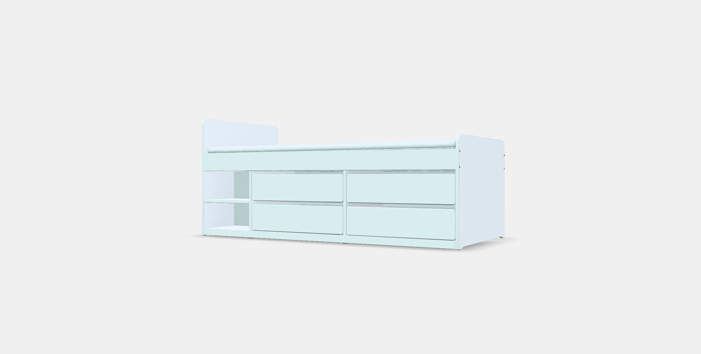 SLAKT Bed frame w storageslatted bedbase 3D model_12