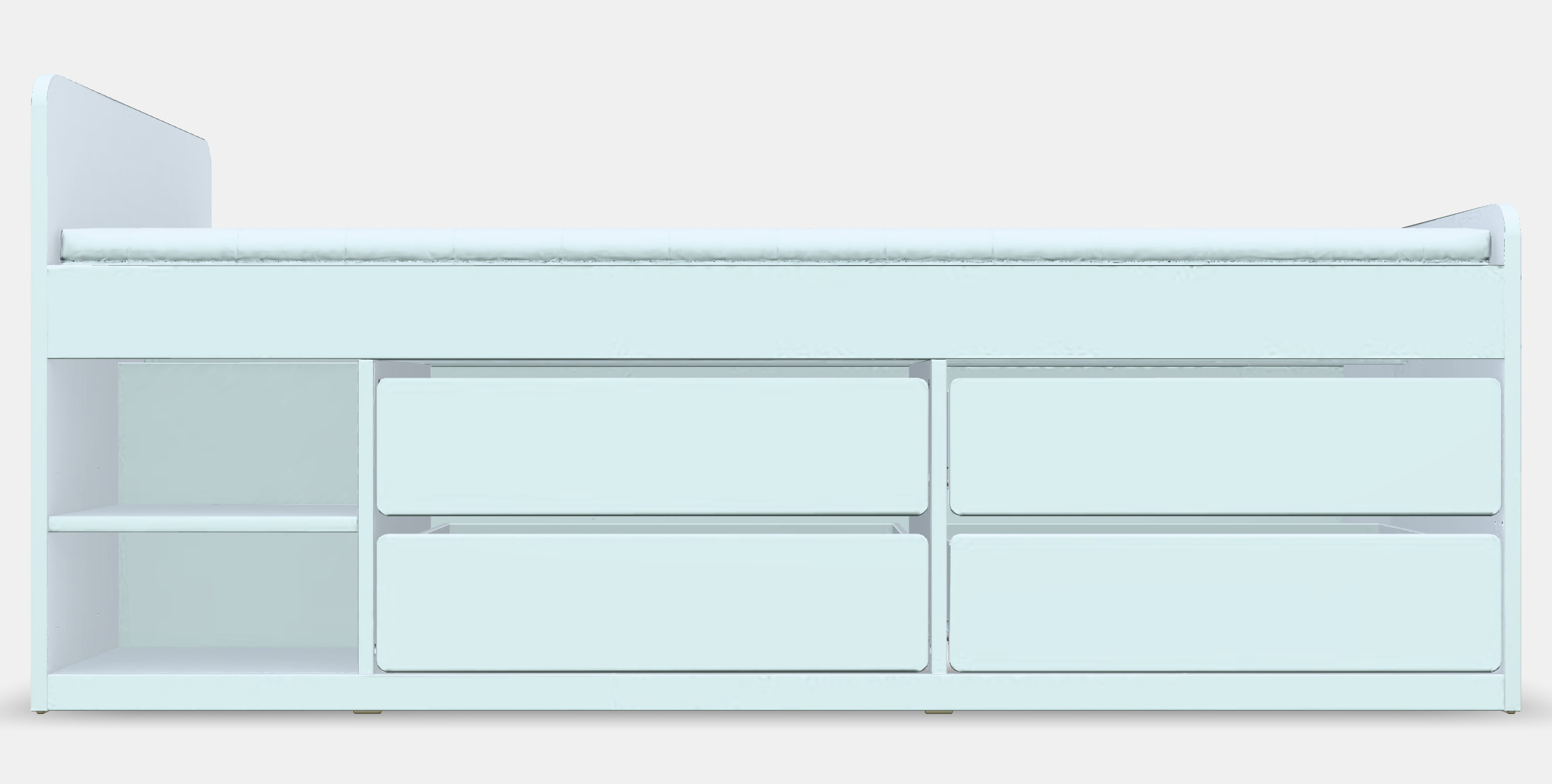SLAKT Bed frame w storageslatted bedbase 3D model_11