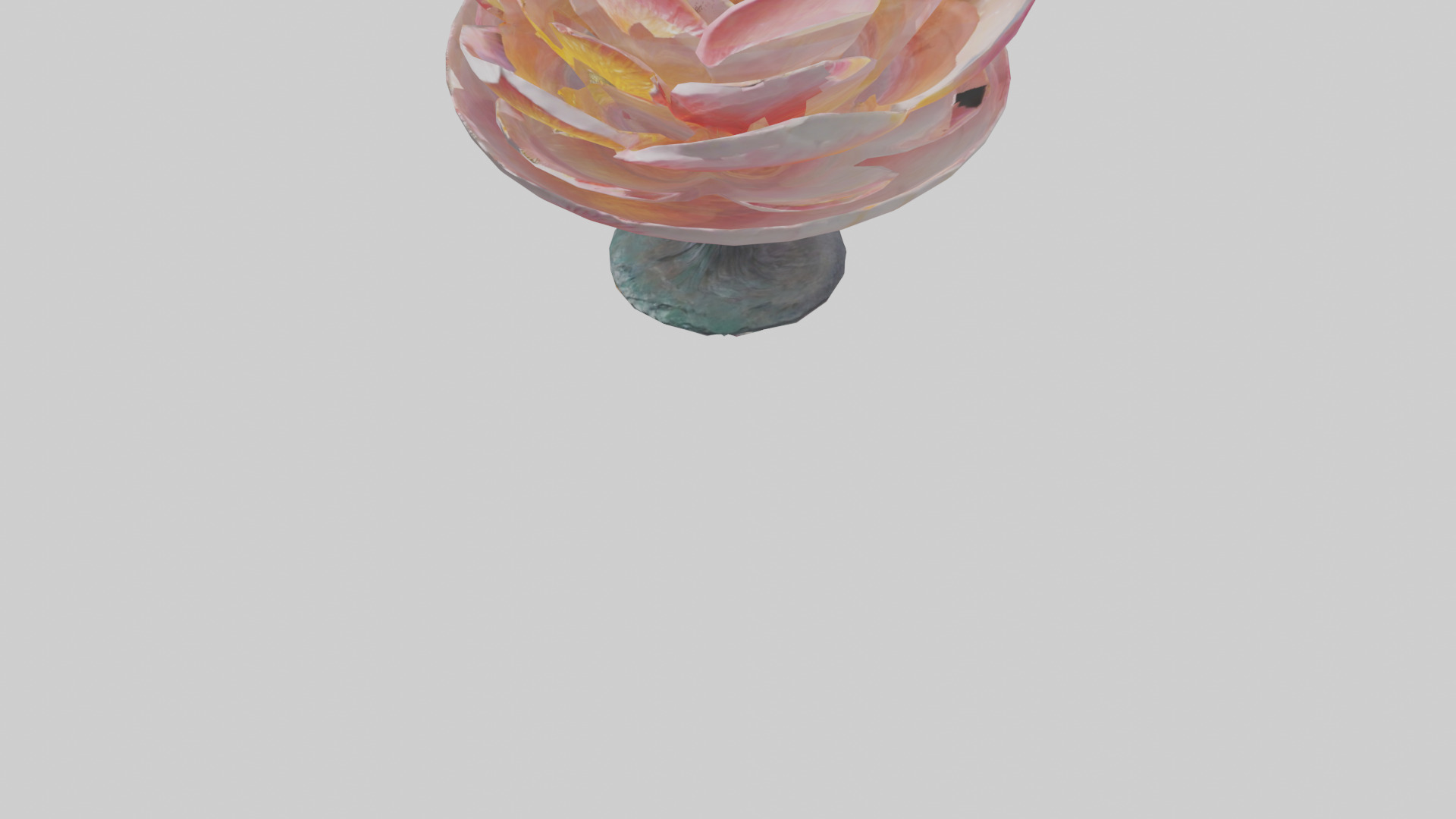 Blooming Flower Sculpture statue model Low-poly 3D model_5