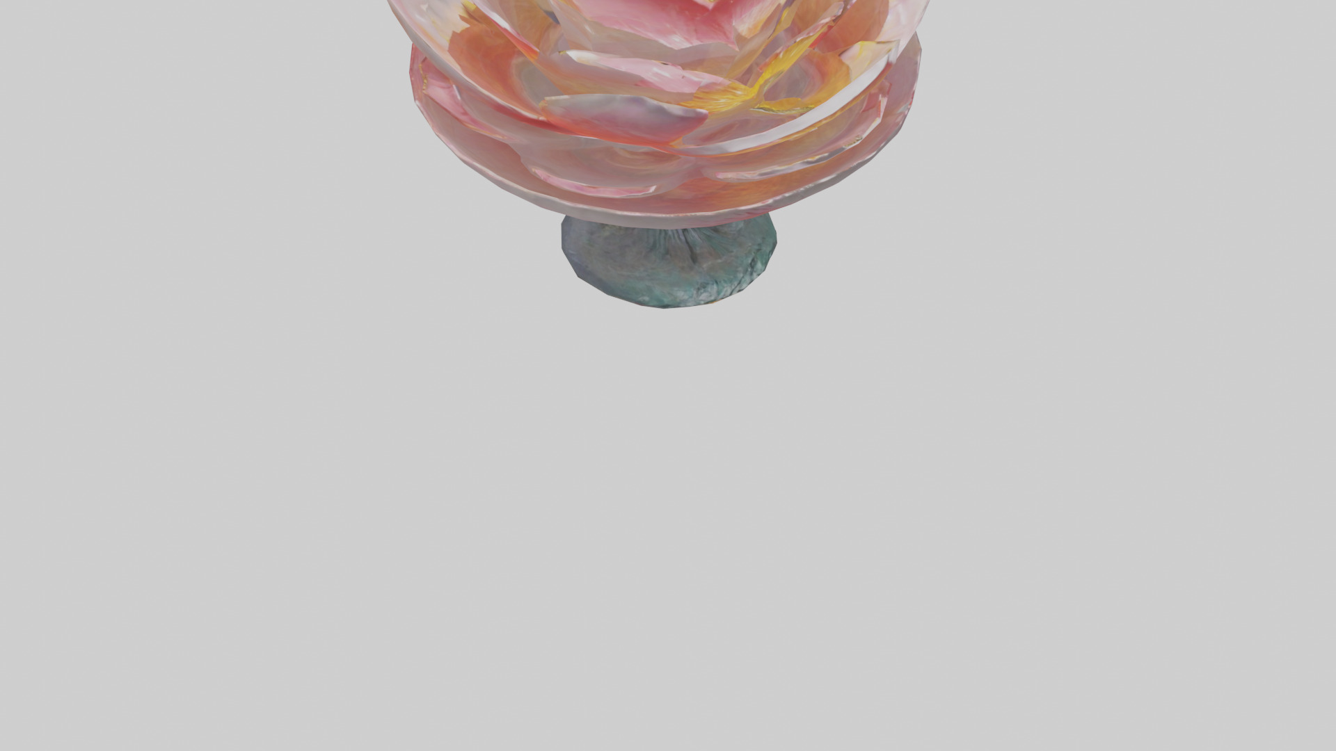 Blooming Flower Sculpture statue model Low-poly 3D model_6