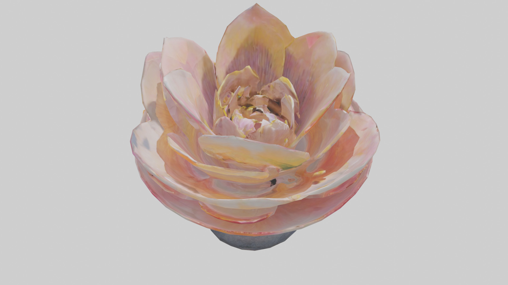 Blooming Flower Sculpture statue model Low-poly 3D model_15
